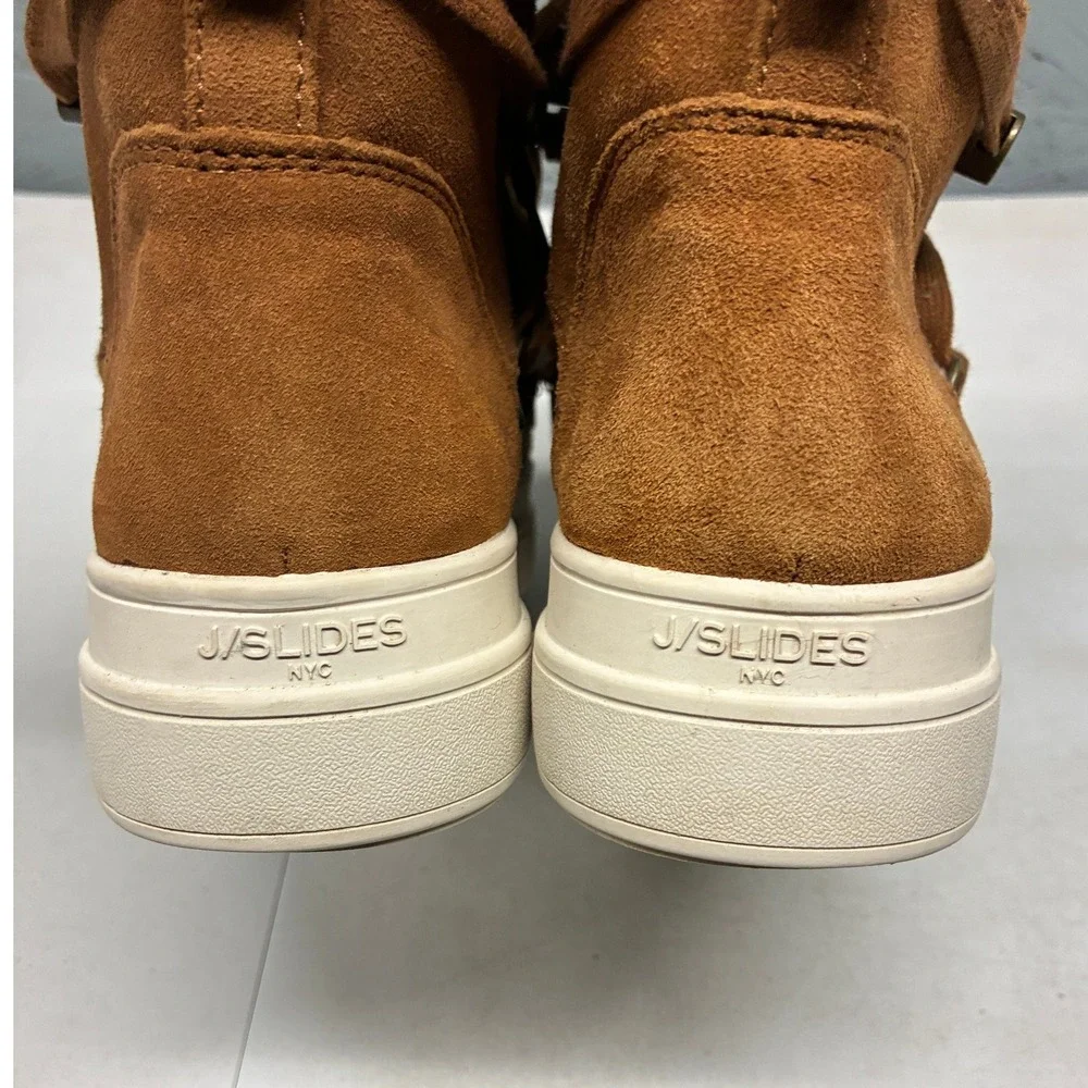 JSLIDES Winter Boots Women's Brown Suede Shearling Lined Lace Up Casual 8.5 - Picture 13 of 16